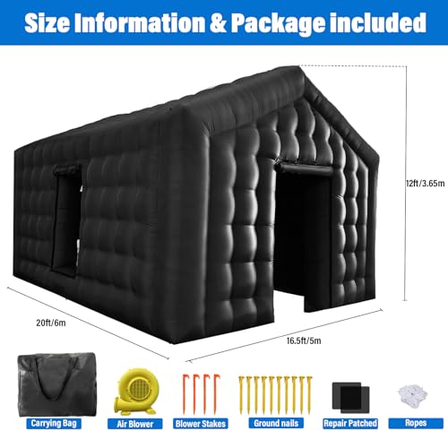 AKSPORT Inflatable Nightclub - Inflatable Party Tent for Adults with 2 Side Doors– Ideal for Music Festivals, Weddings, Raves, Corporate Events (Includes Blower & Repair Kit) AKSPORT