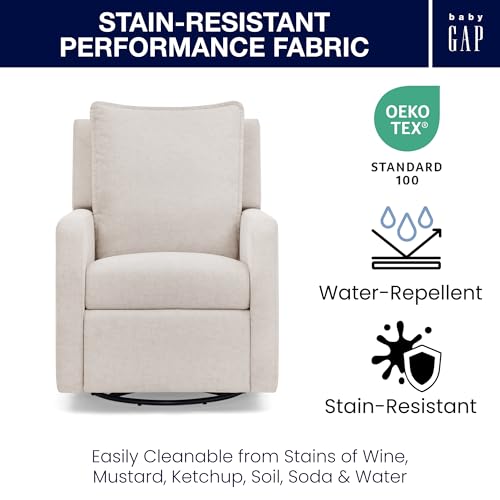 babyGap Harlowe Power Recliner with USB-A and Type-C Ports by Delta Children - Greenguard Gold Certified – Stain-Resistant Performance Fabric is Oeko-TEX Standard 100 Certified, Sand