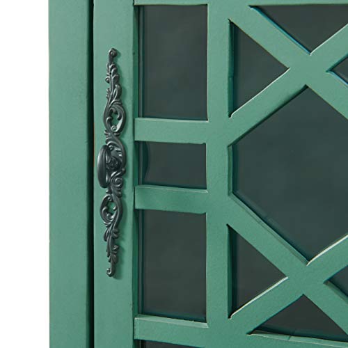 Martin Svensson Home Elegant Power Chairside End Table, 24 in x 16 in x 25 in, Antique Teal Martin Svensson Home