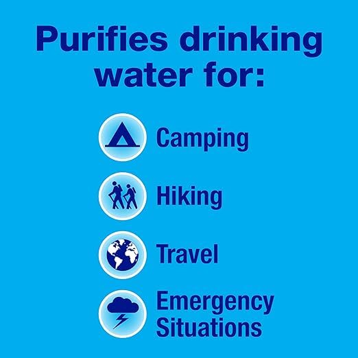 Potable Aqua Water Purification Tablets, Portable and Effective Water Purification Solution for Camping, Hiking, Emergencies, Natural Disasters and International Travel, Two 50ct Bottles, Blue potable aqua