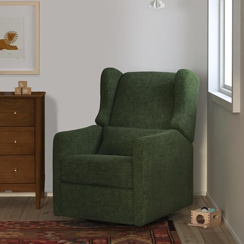DaVinci Carter’s Arlo Swivel Rocker Recliner Chair - GREENGUARD Gold, FSC & Certi-PUR US Certified - Ultra Comfy Nursery Glider Recliner - Glider Rocking Chair for Nursery & Living Room - Forest Green DaVinci
