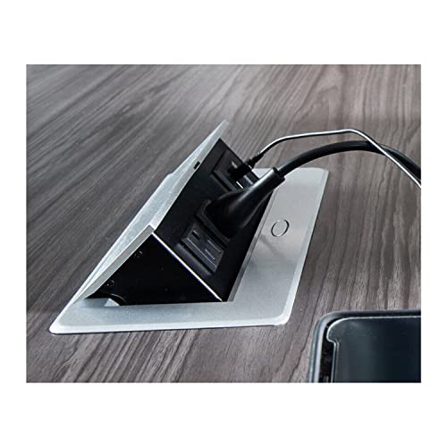 Thaweesuk Shop New Gray and White 12 FT Modern Executive Rectangle Shaped Conference Table Square Legs Grommets Racetrack Meeting Boardroom Room Desk Power High End Office Wood 144''L x 48''W x 30''H Generic