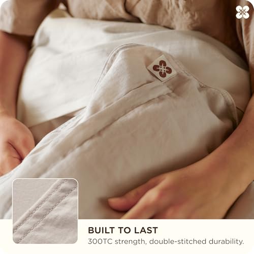 Bedsure Cotton Duvet Cover King, 100% GOTS Organic Cotton Duvet Cover Set, Fair Trade Certified King Bedding Set, Eco-Friendly, Ultra-Soft, Breathable Home Bedding for All Seasons(Linen, 104"x90") Bedsure