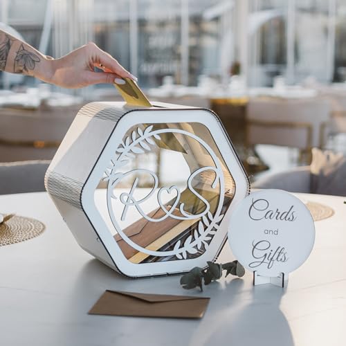 Wedding Card Box Personalized - Rustic Wedding Decorations for Reception Inside - Wood Card Box For Wedding Gift Card Box Holder - Wooden Card Box 2B1WEDDING