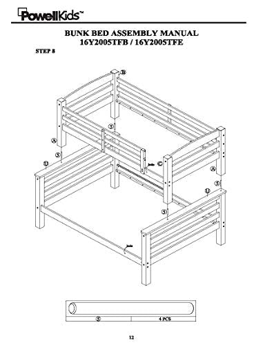 Powell Espresso Twin/Full Bunk Bed with Built-In Ladder and Detachable Design Powell
