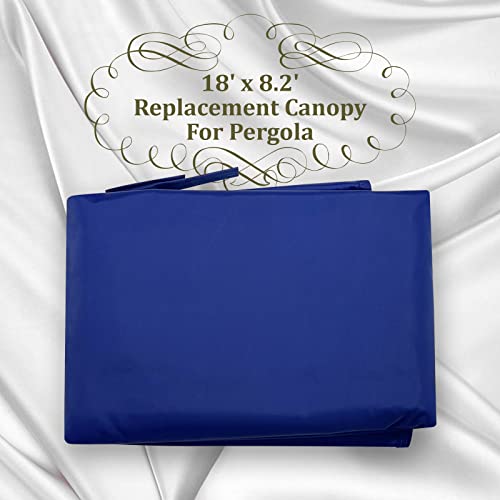 BenefitUSA Universal Replacement Top Pergola Structure (18' L x 8.2' W) Gazebo Canopy Cover Only(Blue BenefitUSA