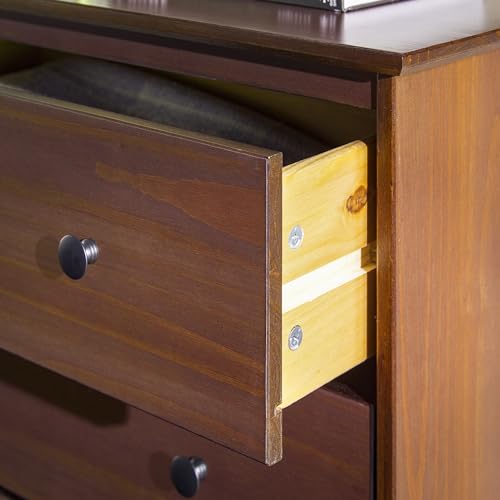 Walker Edison Modern Tall 4 Solid Wood Dresser Bedroom Storage Drawer Organizer Closet Hallway, 40 Inch, Walnut-T Walker Edison