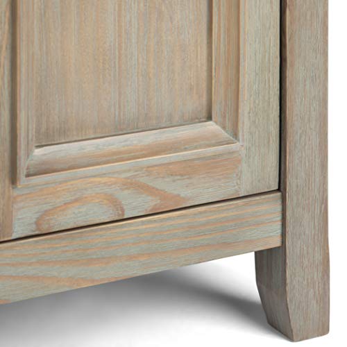 SIMPLIHOME Amherst SOLID WOOD 72 Inch Wide Transitional TV Media Stand in Distressed Grey for TVs up to 80 Inch, For the Living Room and SIMPLIHOME