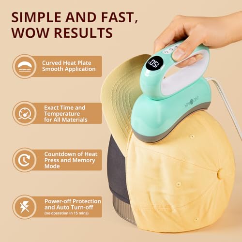 HTVRONT Hat Press Machine - Hat Press Heat Machine for Caps/Hats/Pillows Quickly and Evenly - Hat Heat Press Machine for Vinyl, Sublimation, Heat Transfer Projects HTVRONT