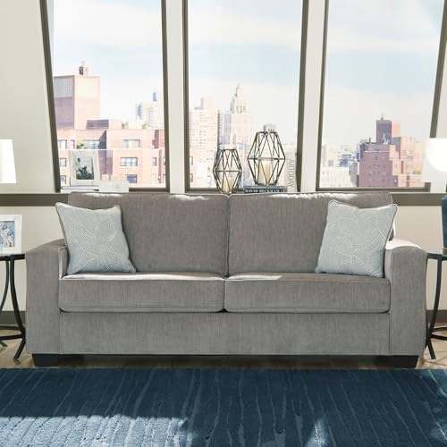 Signature Design by Ashley Altari Modern Sofa with 2 Accent Pillows, Light Gray Signature Design by Ashley