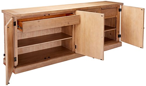 Donny Osmond Home Florence Server with Raised Panels and Nested Drawers, Rustic Smoke Donny Osmond Home