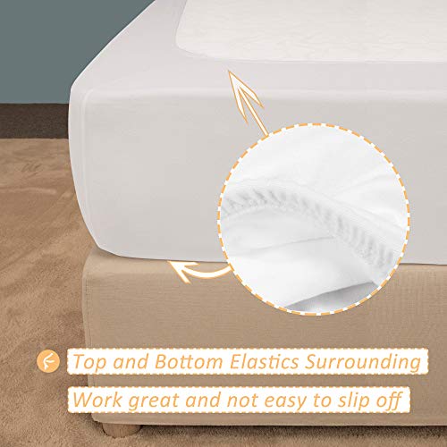 Stretch Jersey Box Spring Cover Wrap Around, Bed Skirt Alternative, Ultra Soft & Wrinkle Resistant, Queen/Queen XL, White Mrs Awesome