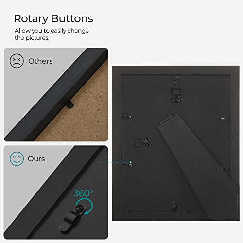 SONGMICS Picture Frames, 10 Pack Collage Picture Frames with Two 8x10, Four 5x7, Four 4x6, Photo Frame Set for Wall Gallery Decor, Hanging or Tabletop Display, Clear Glass Front, Ink Black SONGMICS