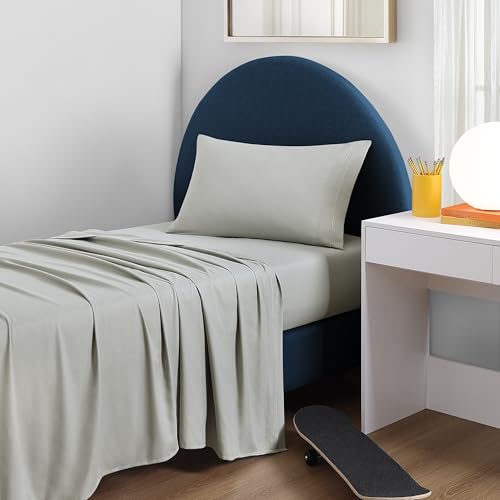 Casual Living Twin Sheets Set 3 Piece Cooling Sheets with 1 Pillowcase Soft Microfiber Hypoallergenic Washable Bed Set Deep Pocket Lightweight Bedding Elasticized for Dorm or Bunk, Twin, Sage Green CASUAL LIVING