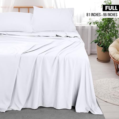 Utopia Bedding Flat Sheet - 1 Pack (Full, White) - Soft Brushed Microfiber Fabric - Shrinkage & Fade Resistant Top Sheet - Easy Care Bed Sheet Utopia Bedding
