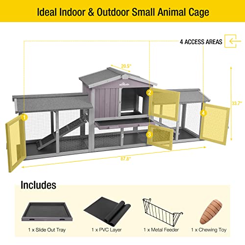 Aivituvin Rabbit Hutch Bunny Hutch Large Rabbit Cage, Indoor Bunny Cages Outdoor Rabbit House (Style2) Aivituvin