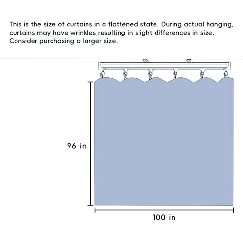 cbsroro Room Divider Ceiling Mounted Curtains Track Sets Extra Wide Blackout Curtain Flexible Tracks for Bedroom Privacy Partition Separator, 1 Panel Black Drape and White Rail, W8.3 x H8ft cbsroro