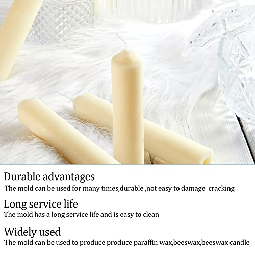 2 Pieces Taper Candle Mold Cylinder Candle Moulds Pillar Candle Molds for Making Emergency Candles and Table Candles with Wire Wicks Clips Tool kit
