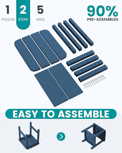 SERWALL Adirondack Table Outdoor Side Table- Blue SERWALL