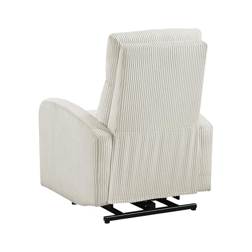 Lexicon Power Lift Recliner Chair for Elderly with Remote Control, Gentle Lift Motion, Side Pocket Armrest, Corduroy Upholstered Electric Recliner for Living Room/Bedroom, Easy Assembly, Beige Lexicon
