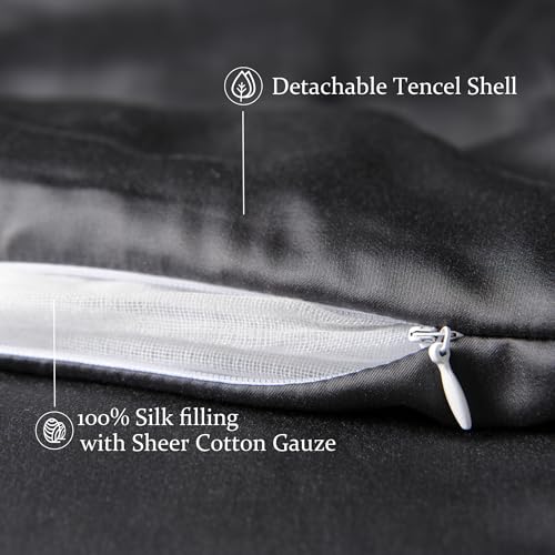 CUDDLE DREAMS Lightweight Silk Filled Comforter for Summer, Detachable Tencel Duvet Cover for Easy Care, Naturally Breathable (Steel Gray, Twin) CUDDLE DREAMS