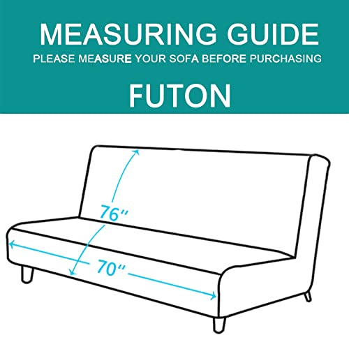 U-NICE HOME Futon Sofa Covers Reversible Sofa Slipcover Armless Furniture Protector Couch Cover Water Resistant (Futon, Coffee/Beige) U-NICE HOME