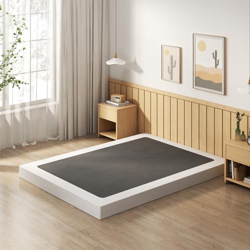 EMODA 5 Inch Box Spring Queen Size Bed Base, 3000 LBS Heavy Duty Metal Mattress Foundation with Fabric Cover, Easy Assembly EMODA