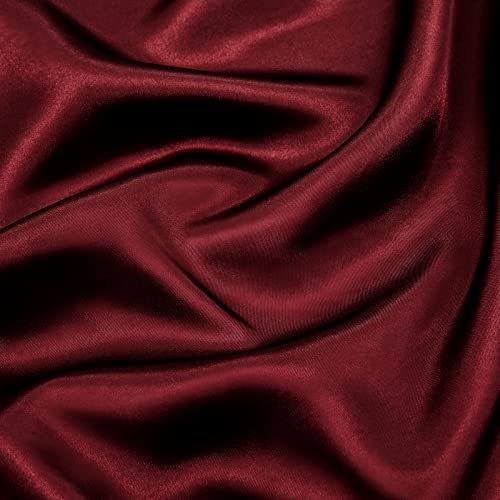 P Pothuiny 6 Pieces King Satin Sheets Luxury Silky Burgundy Satin Bedding Sheet Set, 1 Deep Pocket Fitted Sheet + 1 Flat Sheet + 4 Pillow Cases P Pothuiny