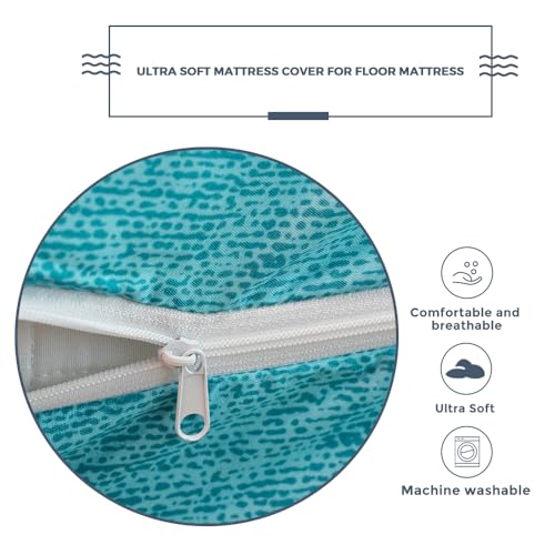 MAXYOYO Mattress Cover for Traditional Japanese Futon Mattress, Futon Floor Mats Cover with Zipper, Super Soft and Machine Washable, Bohemian, Twin MAXYOYO