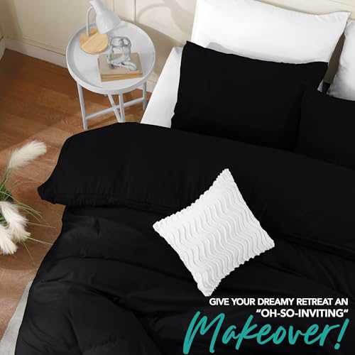 Utopia Bedding Duvet Cover Set with Pillowcases - 3 Pieces Bedding Duvet Cover with Zipper Closure - 1 Duvet Cover with 2 Pillowcases - Soft Brushed Microfiber(Full, Black) Utopia Bedding