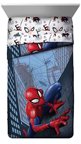 Jay Franco Marvel Spiderman Crawl 5 Piece Full Bed Set - Includes Reversible Comforter & Sheet Set Bedding - Super Soft Fade Resistant Microfiber - (Official Marvel Product) Jay Franco