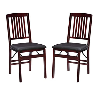 Linon Darwin Mission Back Folding Chair in a Set of Two, Espresso