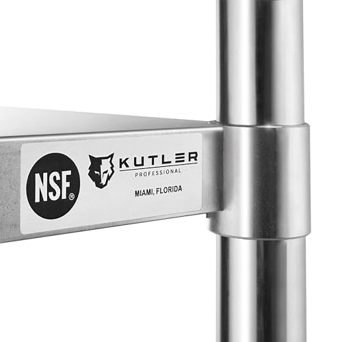 KUTLER Stainless Steel Table 30 x 48 Inches with Caster Wheels, NSF Heavy Duty Commercial Prep and Work Table with Undershelf for Restaurant, Hotel, Home KUTLER