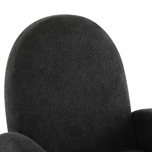 Christopher Knight Home Sidney Fabric Upholstered 360° Swivel Chair, Boucle Push-Back Recliner, Solid Wood Glider Recliner with Rotation, Living Room Lounge Sofa, Adjustable Comfy Reading Chair,Black Christopher Knight Home