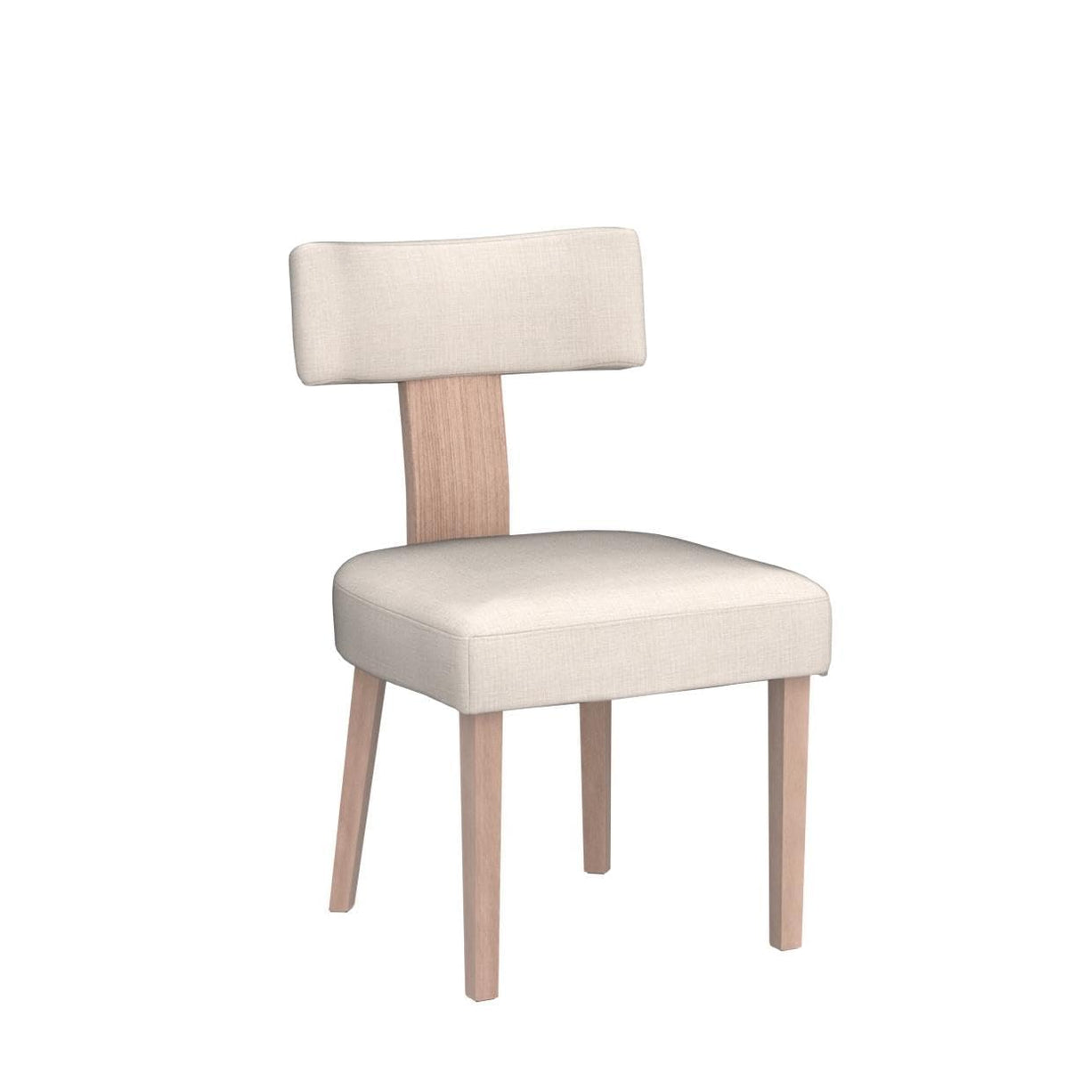 HNY Mid Century Modern Dining Chairs Set of 6, Farmhouse Linen Fabric Upholstered Accent Curved Backrest Kitchen Chairs, with Hardwood Frame, Beige, Linen HNY