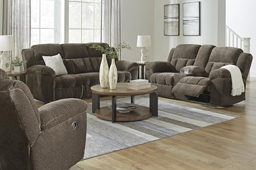 Signature Design by Ashley Frohn Modern Manual Reclining Sofa, Dark Brown Signature Design by Ashley