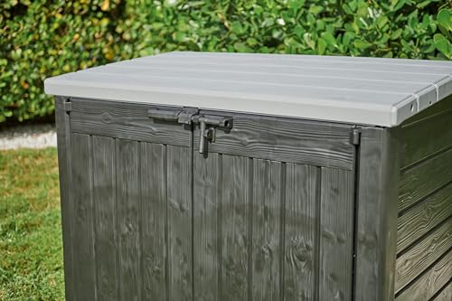 Keter Store-It-Out Prime XL 4.75 x 2.6 Foot Resin Outdoor Storage Shed with Double Doors and Easy Lift Hinges, Perfect for Trash Cans, Garden and Yard Tools, and Pool Toys, Black Keter