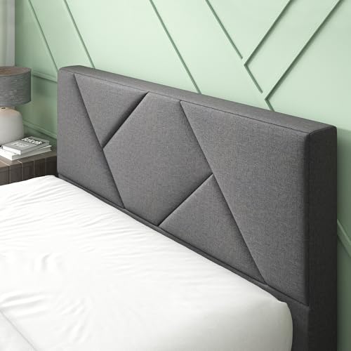 ZINUS Judy Upholstered Platform Bed Frame, Mattress Foundation, Wood Slat Support, No Box Spring Needed, Eco Friendly WonderBox (TM), Easy Assembly, Dark Grey, Queen ZINUS