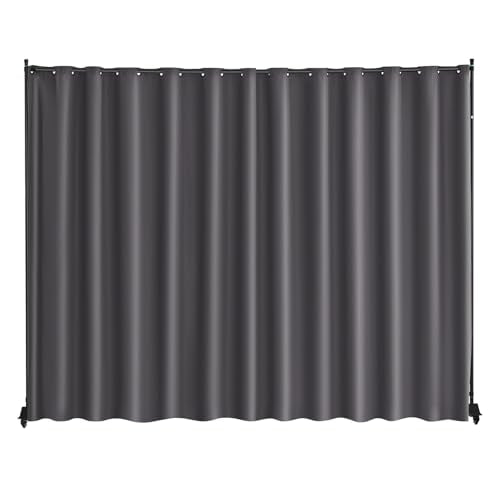 VEVOR Room Divider, Portable Panel Room Divider with Wheels Curtain Divider Stand, Freestanding Room Divider Privacy Screen for Office, Bedroom, Dining Room, Study, Gray VEVOR