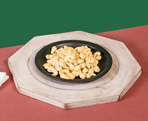 Alpha Living Home Acacia Wood Plates Set of 2 Round Wooden Dinner Plates, Charger Serving Tray Lightweight, Natural Dinnerware Dishes for Steak, Snack, Dessert, Cake, Housewarming - White Caramel Alpha Living Home