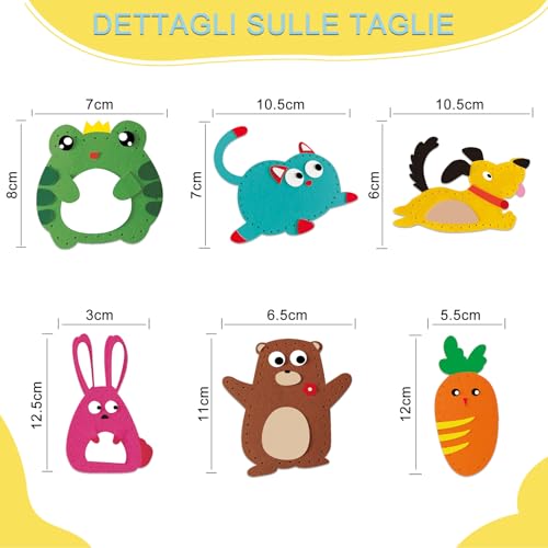 LURVUO DIY Doll Sewing Toys, Animal Sewing Kit for Kids Beginner Arts & Crafts Felt Sewing Craft Kits Educational Toys Sewing Kit for Kids Boys Girls Childrens DIY Crafting and Sewing LURVUO