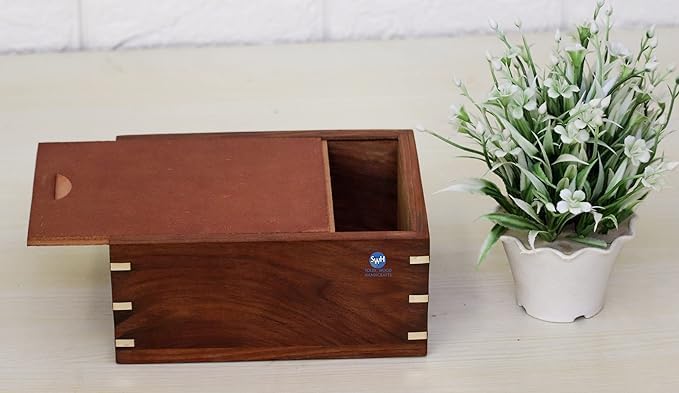 Wooen Pet Urns with Photo Frame | Wood Cremation Urns for Cat and Dog Ashes | Keepsake Urns | Burial Urns | Funeral Urns | Handmade Urns | Rosewood Urns (6.5 x 4.5 x 2.75), Brown Solid Wood Handicrafts