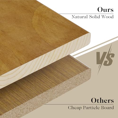 Timeless Mid-Century King Size Solid Wood Bed Frame with No Headboard AMERLIFE