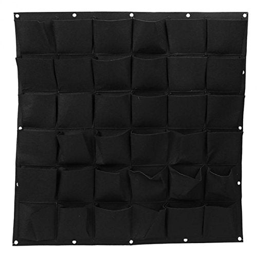 Ogrmar 36 Pockets Vertical Wall Garden Planter Plant Grow Bag for Flower Vegetable for Indoor/Outdoor (36 Pockets, Black) Ogrmar