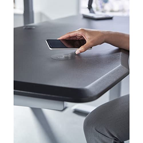 WorkPro® Electric 60"W Height-Adjustable Standing Desk with Wireless Charging, Black WorkPro