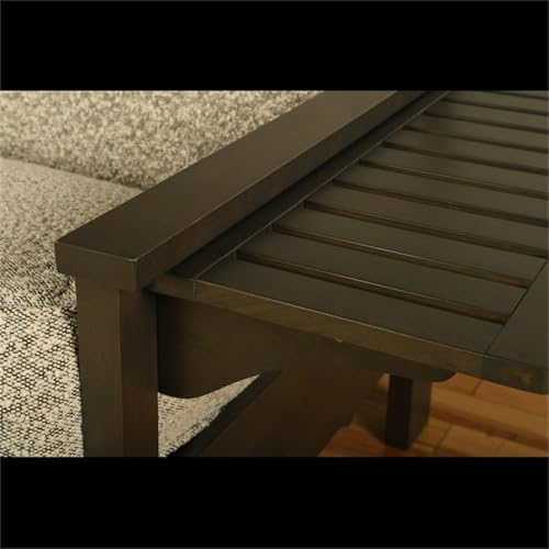 Kodiak Furniture Alamosa Wood Futon Set - Sofa Sleeper Frame with Mattress Included in Charcoal Gray Color Kodiak Furniture