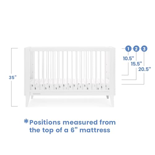 Delta Children Ollie 4-in-1 Convertible Crib - Greenguard Gold Certified, Bianca White Delta Children