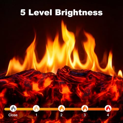DUMOS Electric Fireplace Heater, 26” Freestanding Electric Fireplace Stove with 3D Flame Effect & Remote Control, Stylish Stove for Home with Safety Features, Adjustable Heat & 12H Timer, Charcoal DUMOS