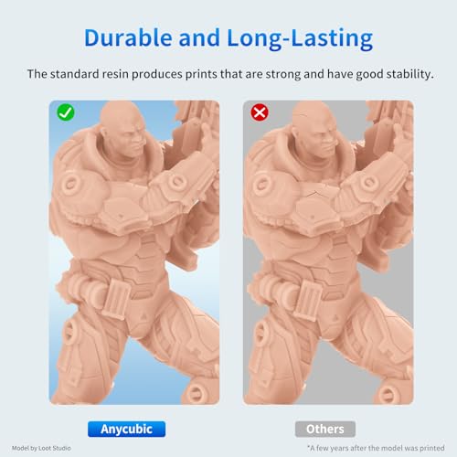 ANYCUBIC 3D Printer Resin, 405nm SLA UV-Curing Resin with High Precision and Quick Curing & Excellent Fluidity for LCD 3D Printing (Light Beige, 1kg)