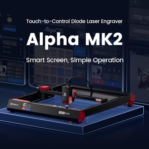 AlgoLaser Smart Laser Engraver, 20W Class 1 Laser Ccutter Machine, Built-in System, no Computer Required, Works on Metal, Wood, Acrylic, Leather, Includes air Pump Accessory. AlgoLaser